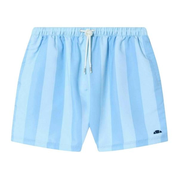 Ellesse Mens Staziona Vertical Stripe Swim Shorts - Light Blue - 