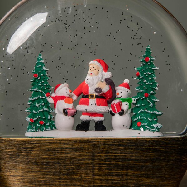Samuel Alexander 19cm Battery Operated Light up Christmas Water Dome with Santa & Snowman Scene