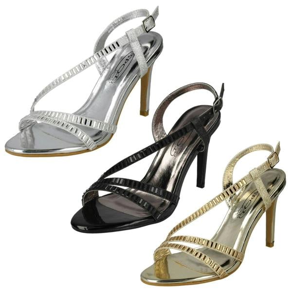Spot On Ladies Spot On High Heel Diamante Sandals