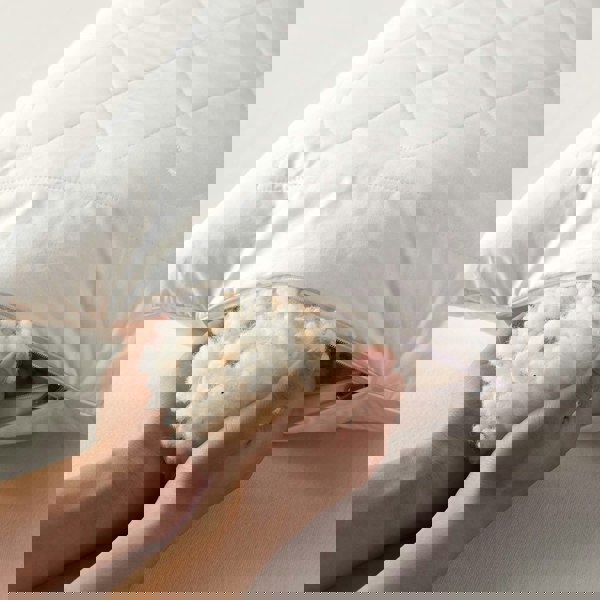 HOMESCAPES Premium Wool King Size Pillow with Quilted Case, 19 x 35"