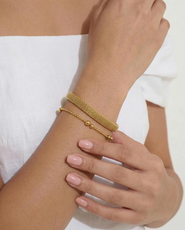 Elk & Bloom 14K Gold Thin Watch Chain Link Bracelet