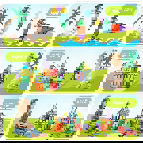 Dekko Magnetic Building Blocks Tiles Kids STEM Educational Toy 40pc 60pc 100pc