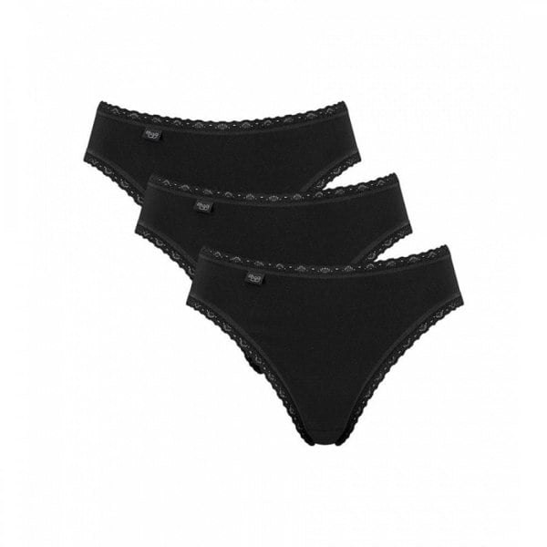 Sloggi 24/7 3-Pack Cotton Lace Tai Brief, Black