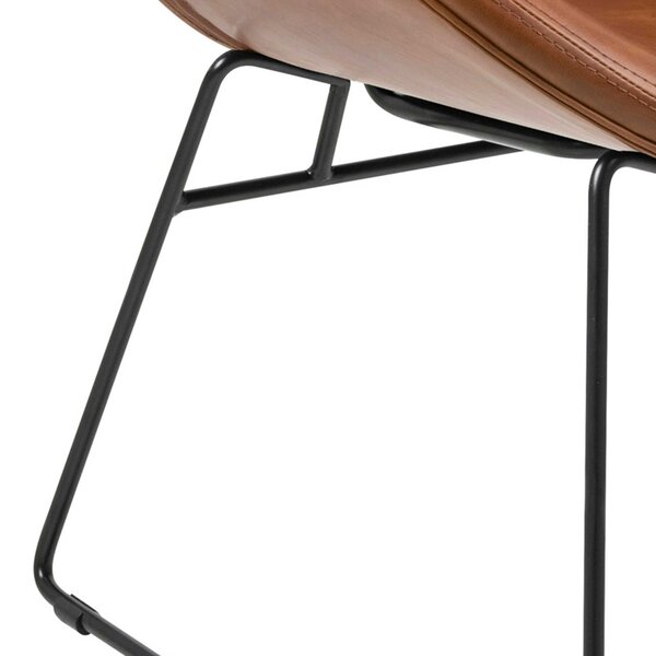 Wyld Haus Mazapan Organic Lounge Brown Faux Leather Chair