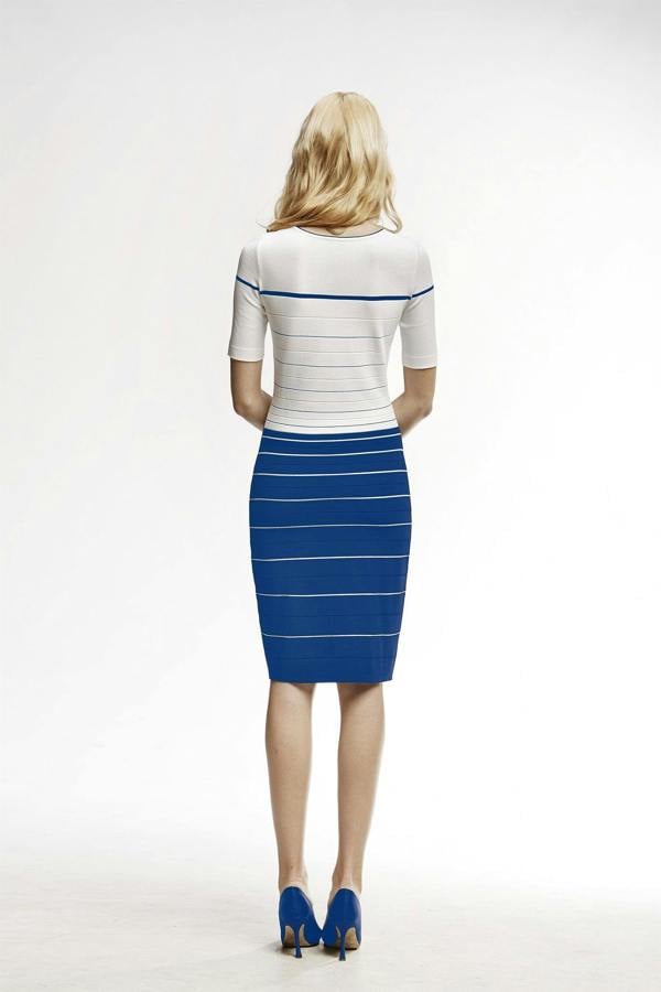 Rumour London Regatta striped bodycon dress in blue and cream