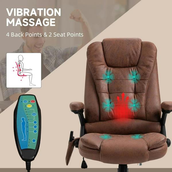 Brown massage recliner chair with visible back and seat massage point areas