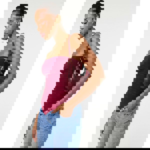 Pink Vanilla Ruched Slinky Bandeau Top