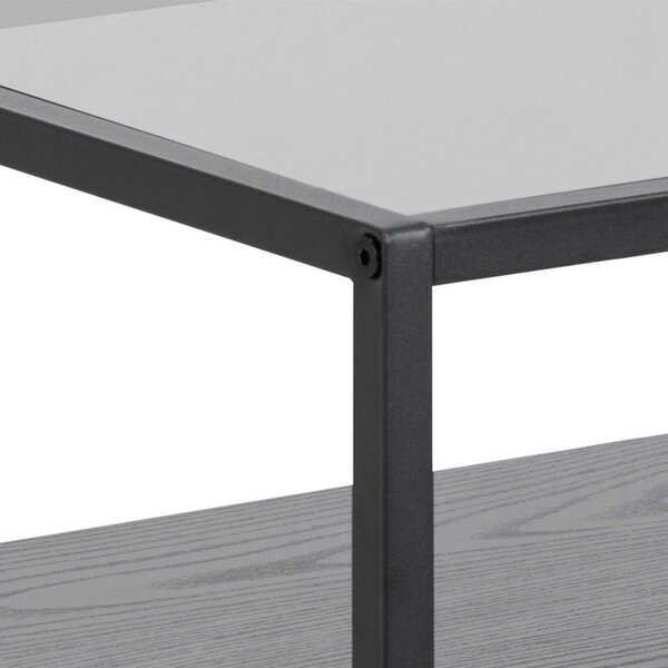 Wyld Haus Wrenna Black Bedside Table Glass Top