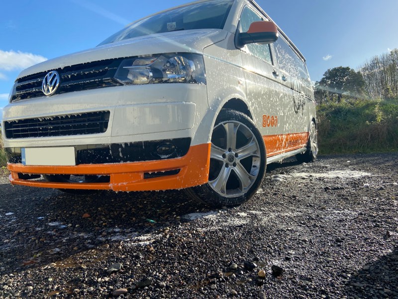 The OLPRO T5 Campervan after being cleaned with Dub Scrub Campervan Shampoo.