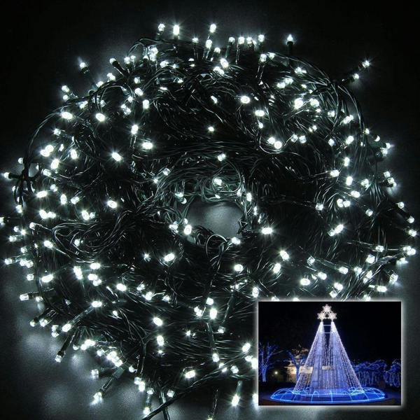 Cool White LED Multifunction Outdoor String Fairy Lights with Timer, Size Options 100 to 2000 LEDs image 1