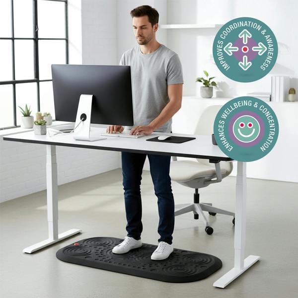 Floortex AFS-TEX® 3000X Black Active Anti-Fatigue Mat 50 x 100cm
