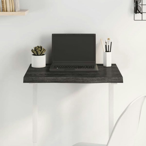Berkfield Table Top Dark Grey 60x50x4 cm Treated Solid Wood Oak