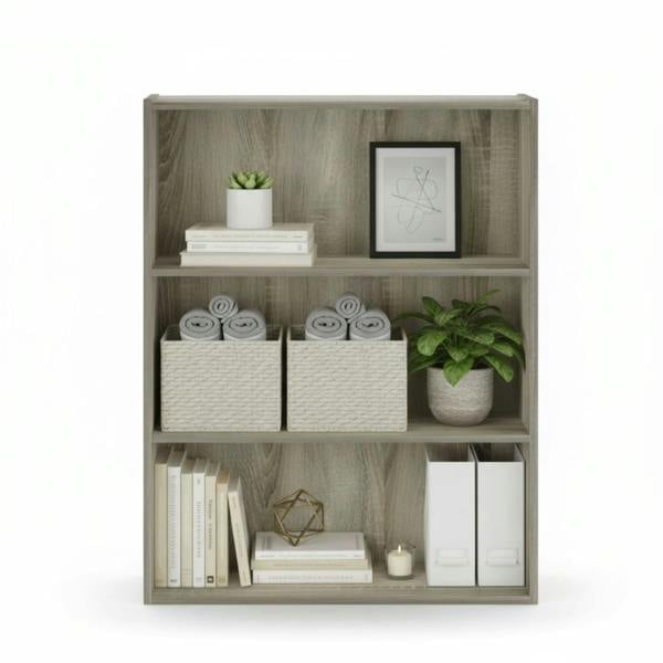 WALPLUS Pasir 3-Tier Open Shelf, Sonoma Oak | High Quality Decorative Wall Design