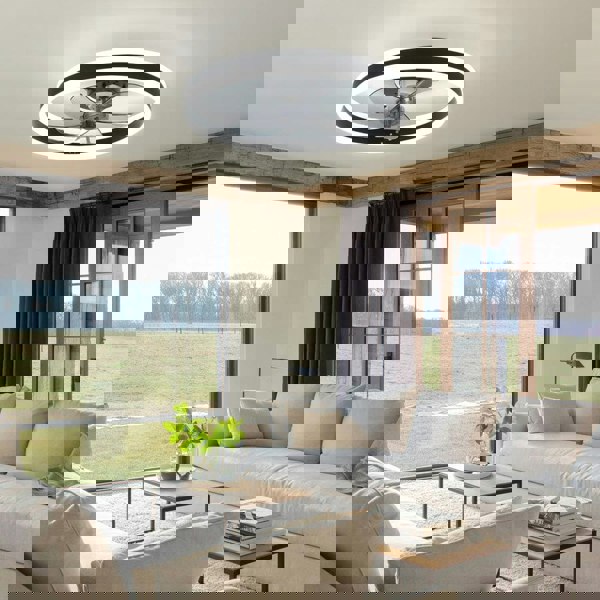 Contemporary Ceiling Fan with LED Lights and Smart Control Living and Home 