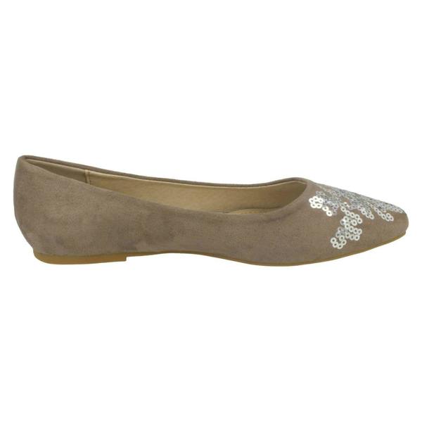 Spot On Ladies Spot On Flat Pointed Toe Ballerinas