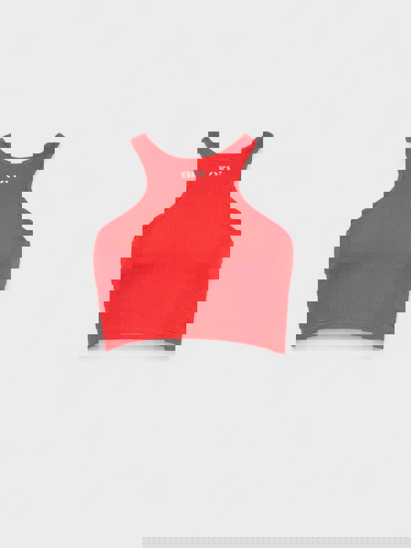 Off-White Off Stamp Ribbed Rowing Top Red