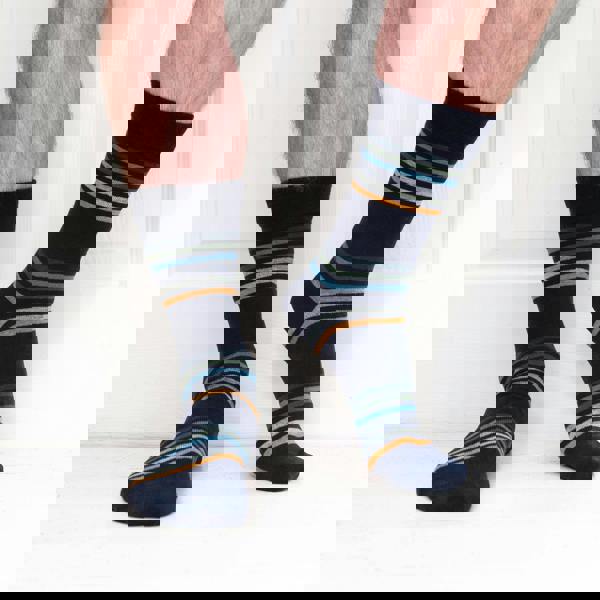 Jemsox Multi Stripe Mens Socks – Organic Cotton Comfort Top