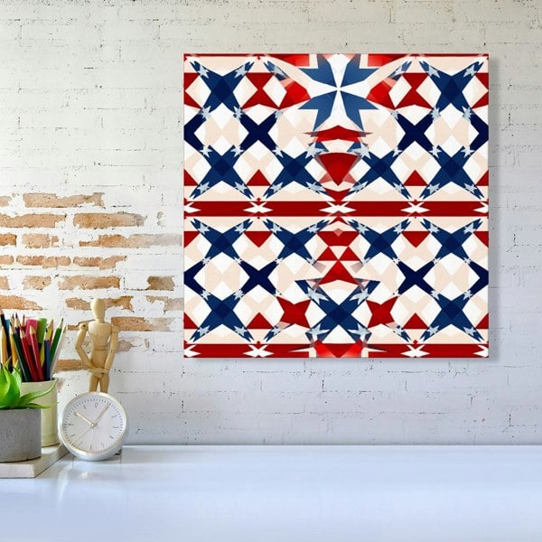 Warren Reed American Flag Abstract Pattern Canvas