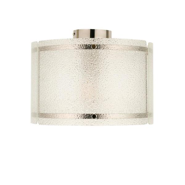 Pagazzi Lighting Traynor Clear And Satin Nickel Flush Ceiling Light
