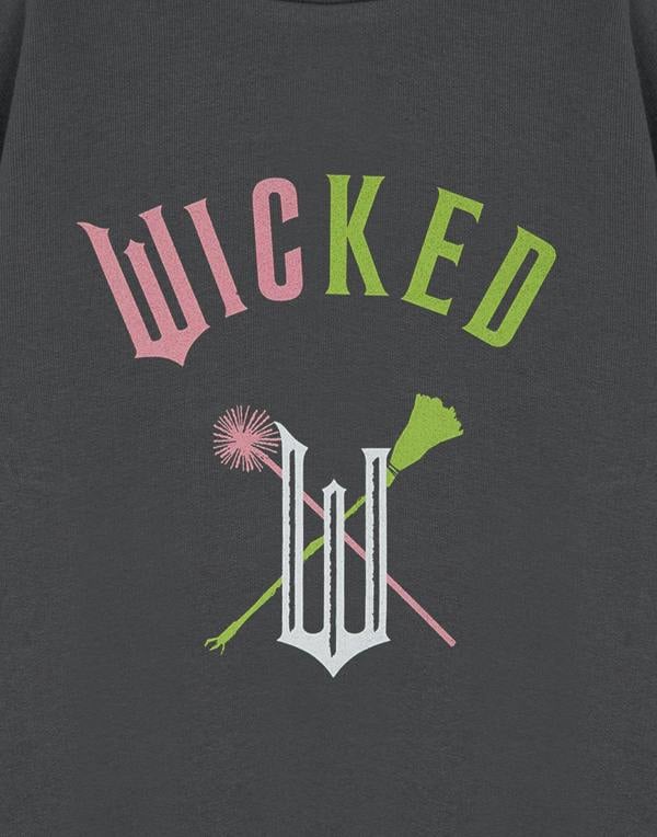 Vanilla Underground Wicked Girls Grey Broom & Wands Kids Sweatshirt