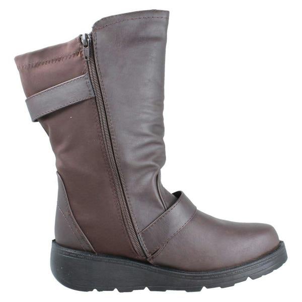 Spot On Ladies Spot On Wide Fit Mid Calf Ankle Boots F4468