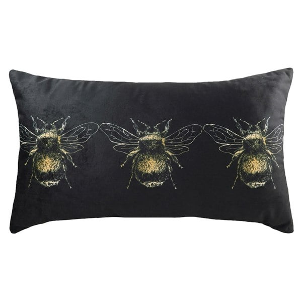 Evans Lichfield Bee Cushion Cover - Black