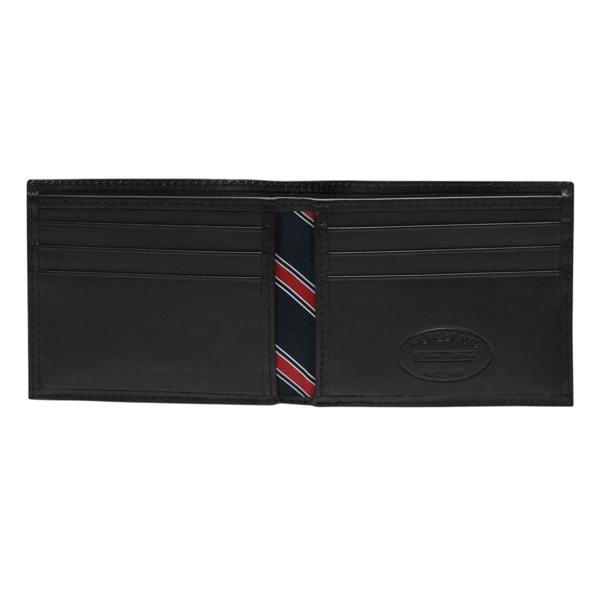 Tommy Hilfiger Eton Bifold Leather Embossed Everyday Wallet - Black - 