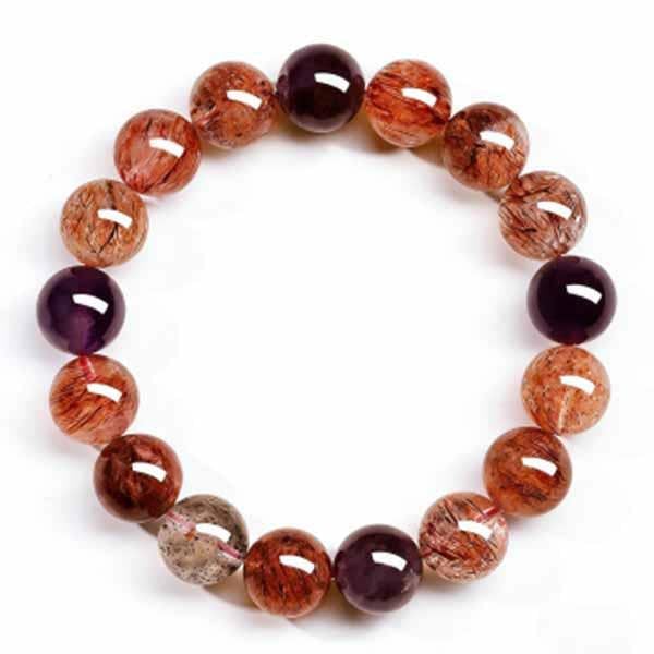 Leaper Natural Super Seven Buddha Bead Crystal Bracelet