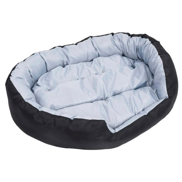 Berkfield Reversible & Washable Dog Cushion Grey and Black 110x80x23 cm