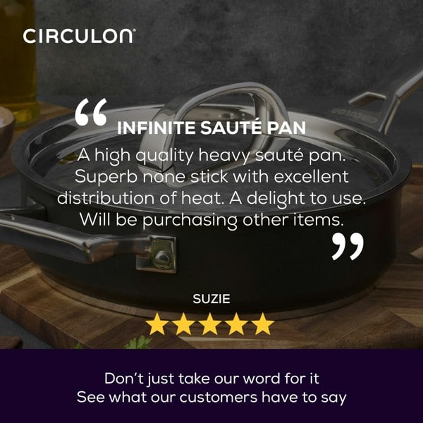 Circulon Infinite 24cm Non Stick Saute Pan With Lid Dishwasher Safe Easy Clean