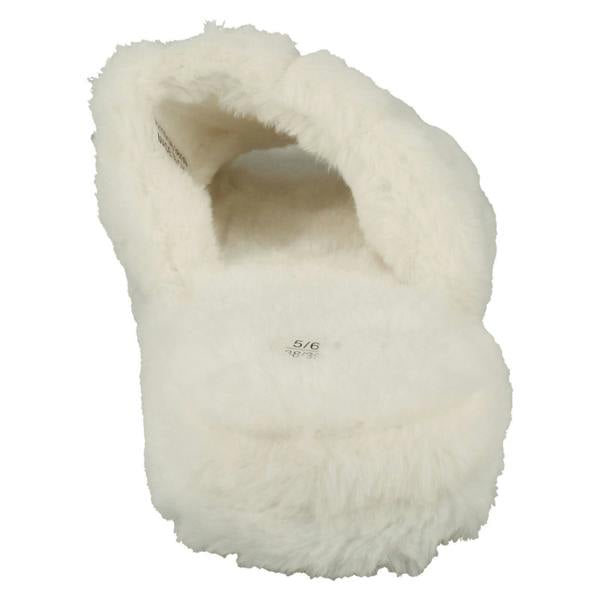 Spot On Ladies Spot On Faux Fur Stripe Detailed Sliders X2119