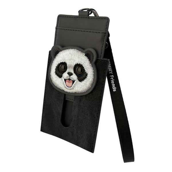 Nimmy Friends Nimmy Big Eye Cute Pet Travel Panda Face Card Sleeve Holder Black - N-XDY-KT-06-A