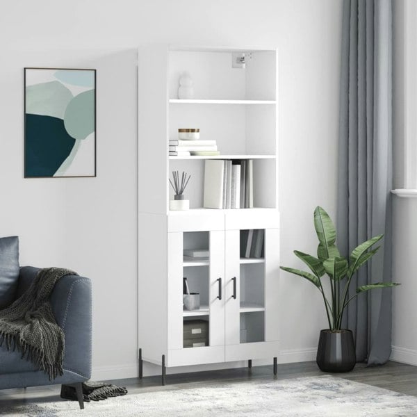 Berkfield Highboard White 69.5x34x180 cm Engineered Wood