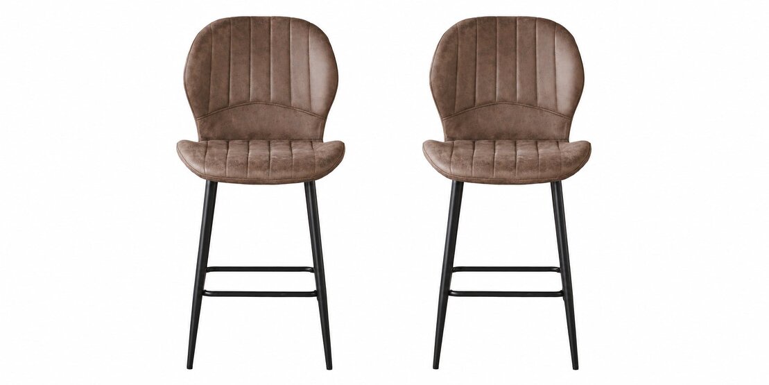 Outdoor Living Jaydn Distressed Leather Comfort Bar Stools