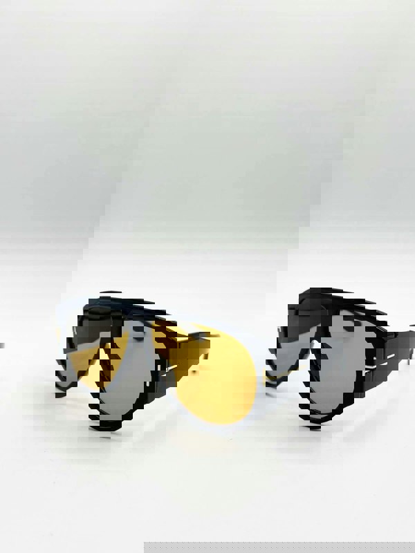 SVNX Oversized Rounded Sunglasses Black Brown