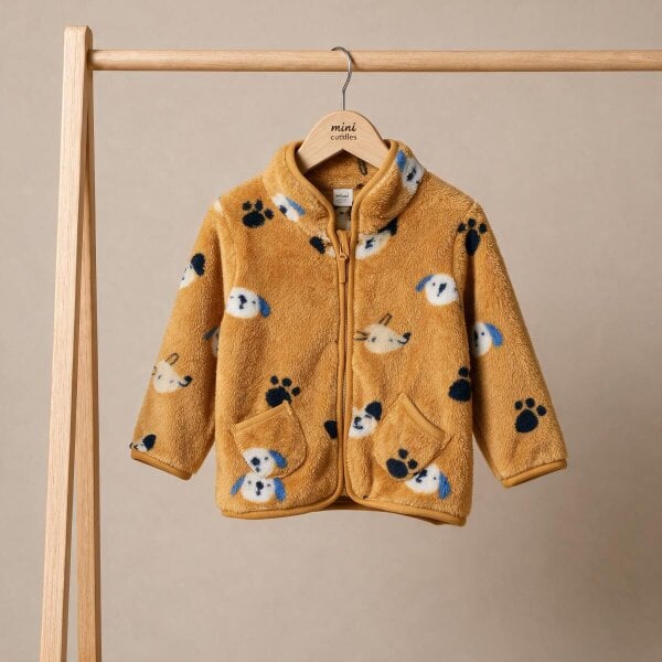 Mini Cuddles Printed Jacket (Mustard)