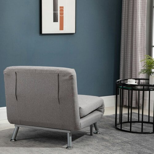Wyld Haus Kano Fabric Grey Adjustable Back Futon Style Sofa Chair