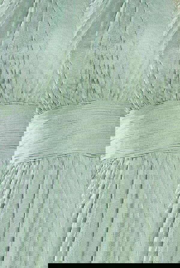 Halter Neck Mesh Tie Maxi Dress - Dusty Sage DR3904
