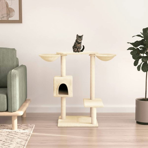 Berkfield Cat Tree with Scratching Posts Cream 82 cm