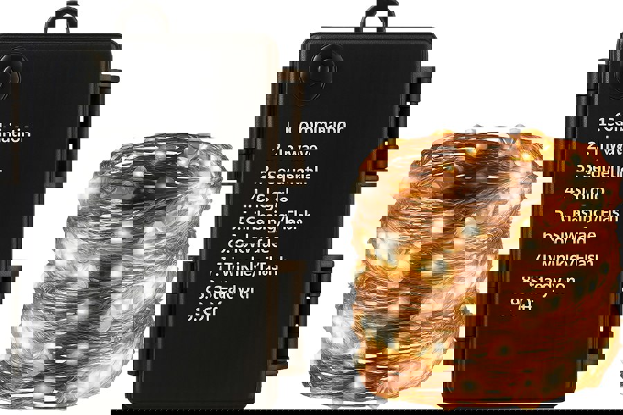 St Helens Battery Waterproof Copper Wire Lights 10M, 100Leds