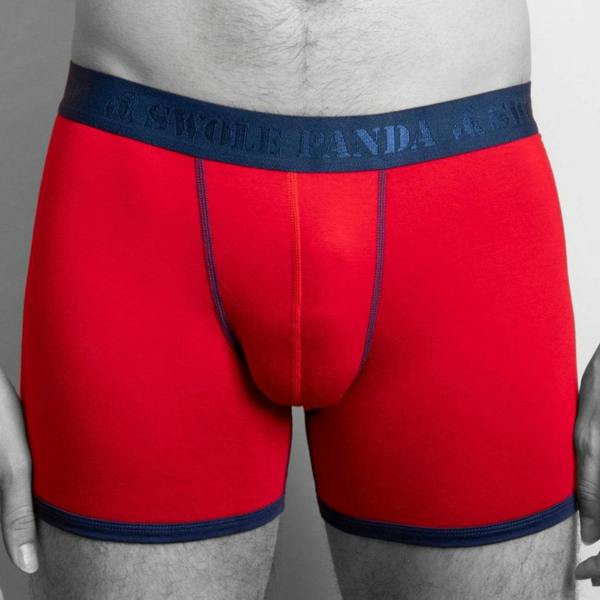 SWOLE PANDA Bamboo Boxers - Red / Blue Band