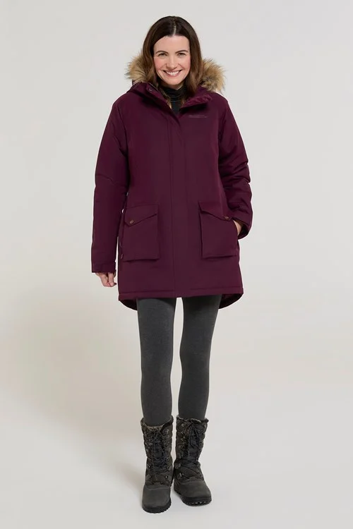 Mountain Warehouse Womens/Ladies Tarka II Long Padded Jacket - Burgundy