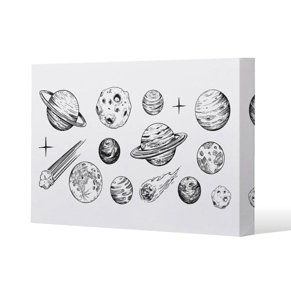 Benjamin Tate Design Set of space objects planets, stars (Canvas Print)