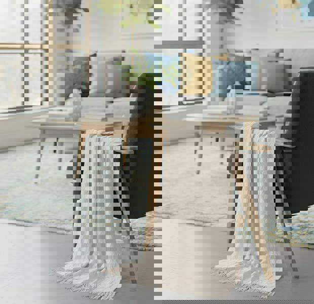 Anyhouz Anycozy White Faux Cashmere Throw Blanket Sofa Cover 150x230cm