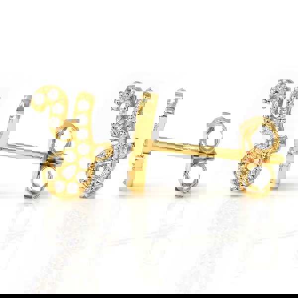 Say It With Luxe CZ Initial Earrings - Yellow Gold Plated