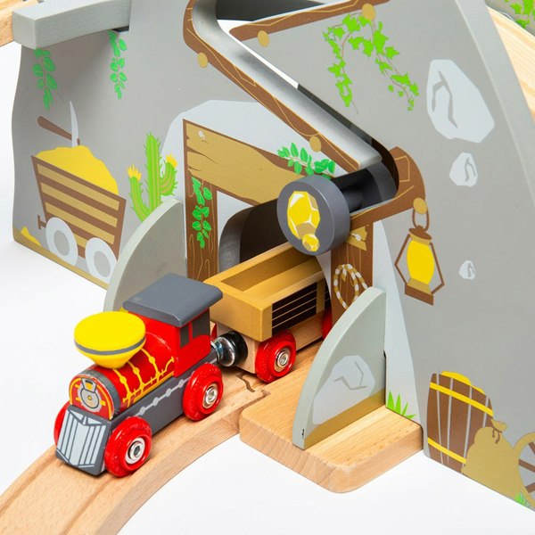 Bigjigs Rail Wooden Wild West Train Set - 62 Play Pieces