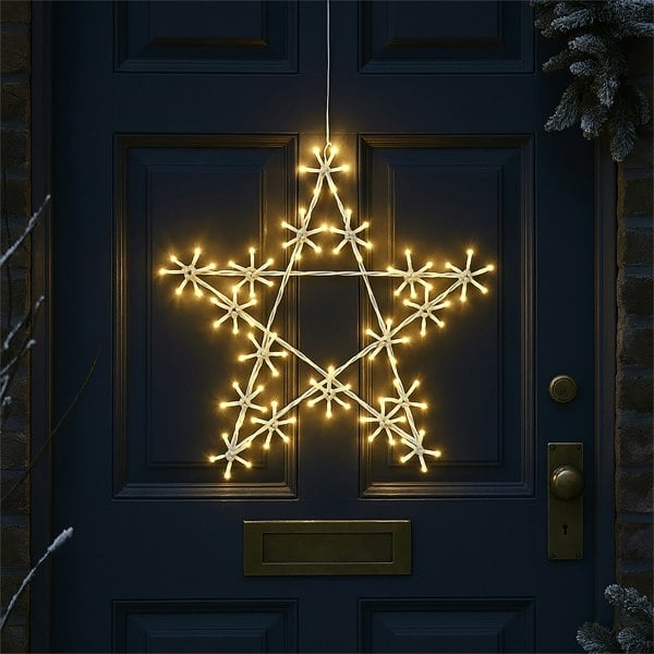 Xmas Haus 50cm 120Warm White LED Metal Star 3m Lead Outdoor