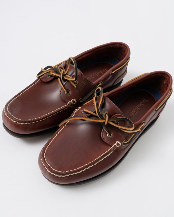 Timberland Mens Classic 2-Eye Leather Boat Shoe - Brown