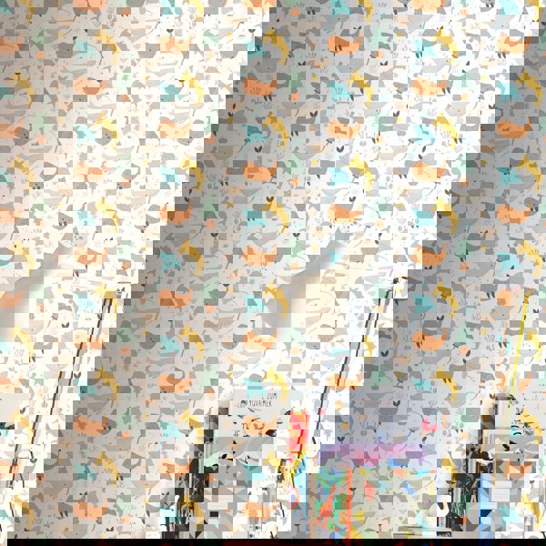 Hoopla Walls Ocean Adventure - Seafoam Spice 10m Wallpaper