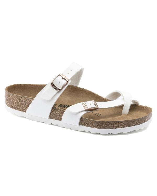 Birkenstock Mayari Birko Flor Womens Sandals - White - CHO - Designer Womens Sandals